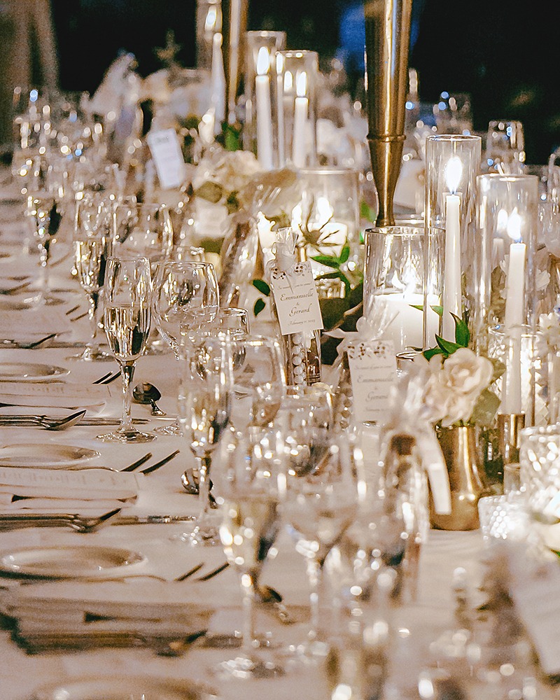 Chateau Montebello winter wedding reception details of table