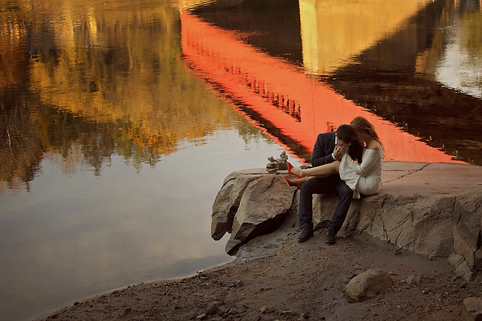 wakefield bridge engagement photos by water, ottawa engagement and wedding photographers, eva hadhazy