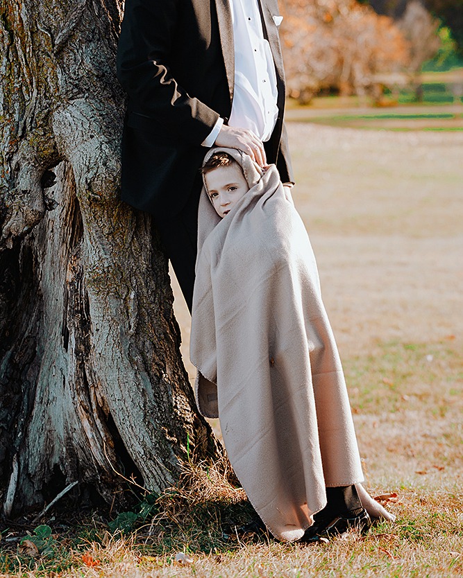 portrait of a little boy looking at the camera