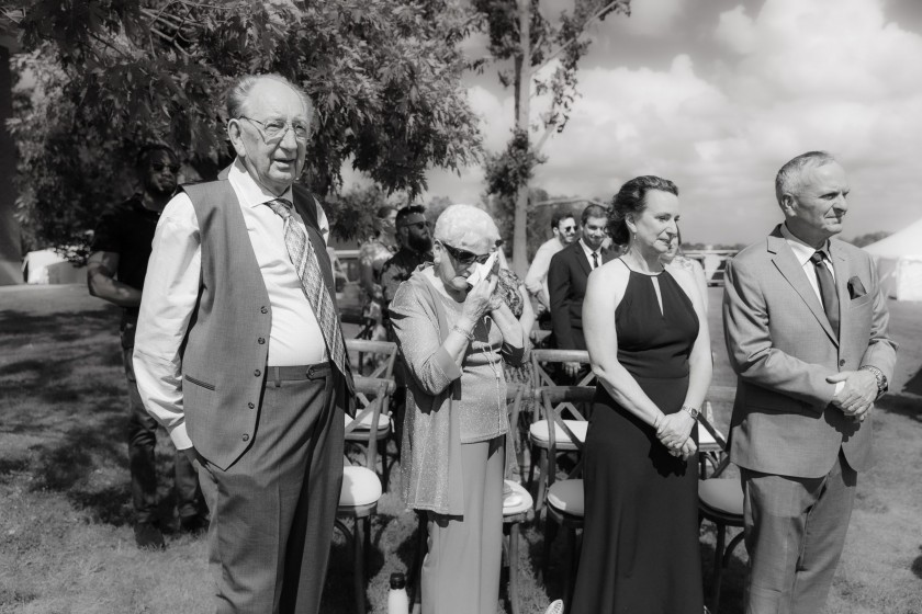 during ceremony grandma is rearing up during ceremony at Domain Perrault