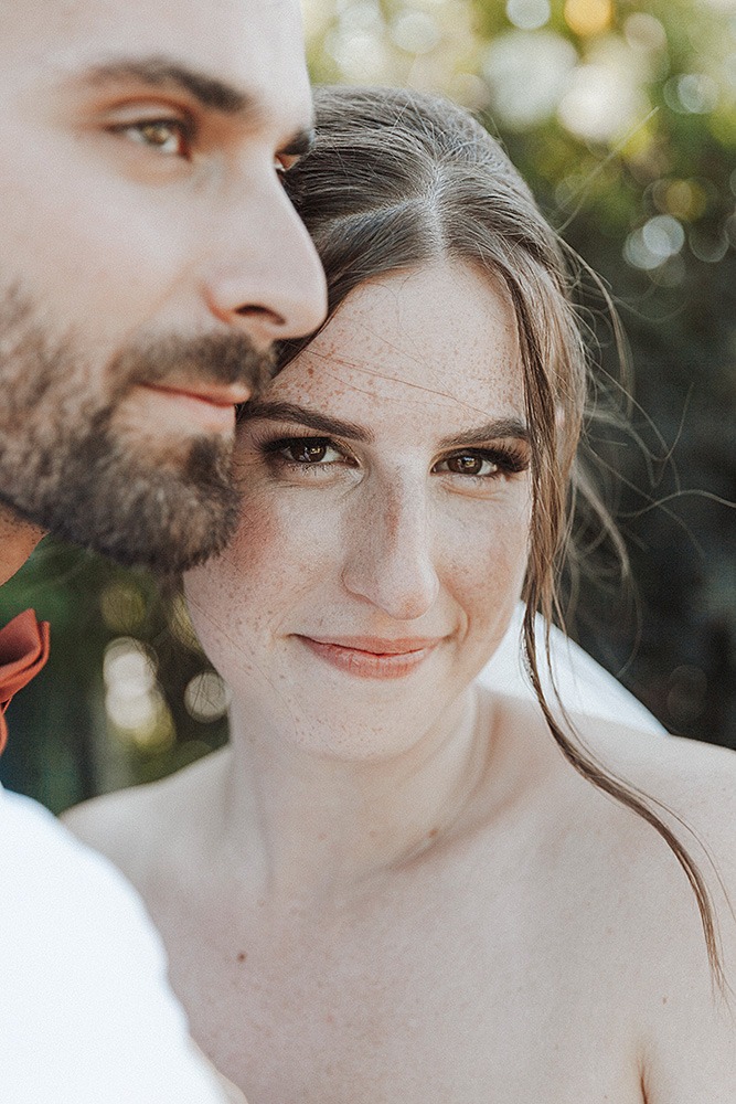 closeup portrait of bride