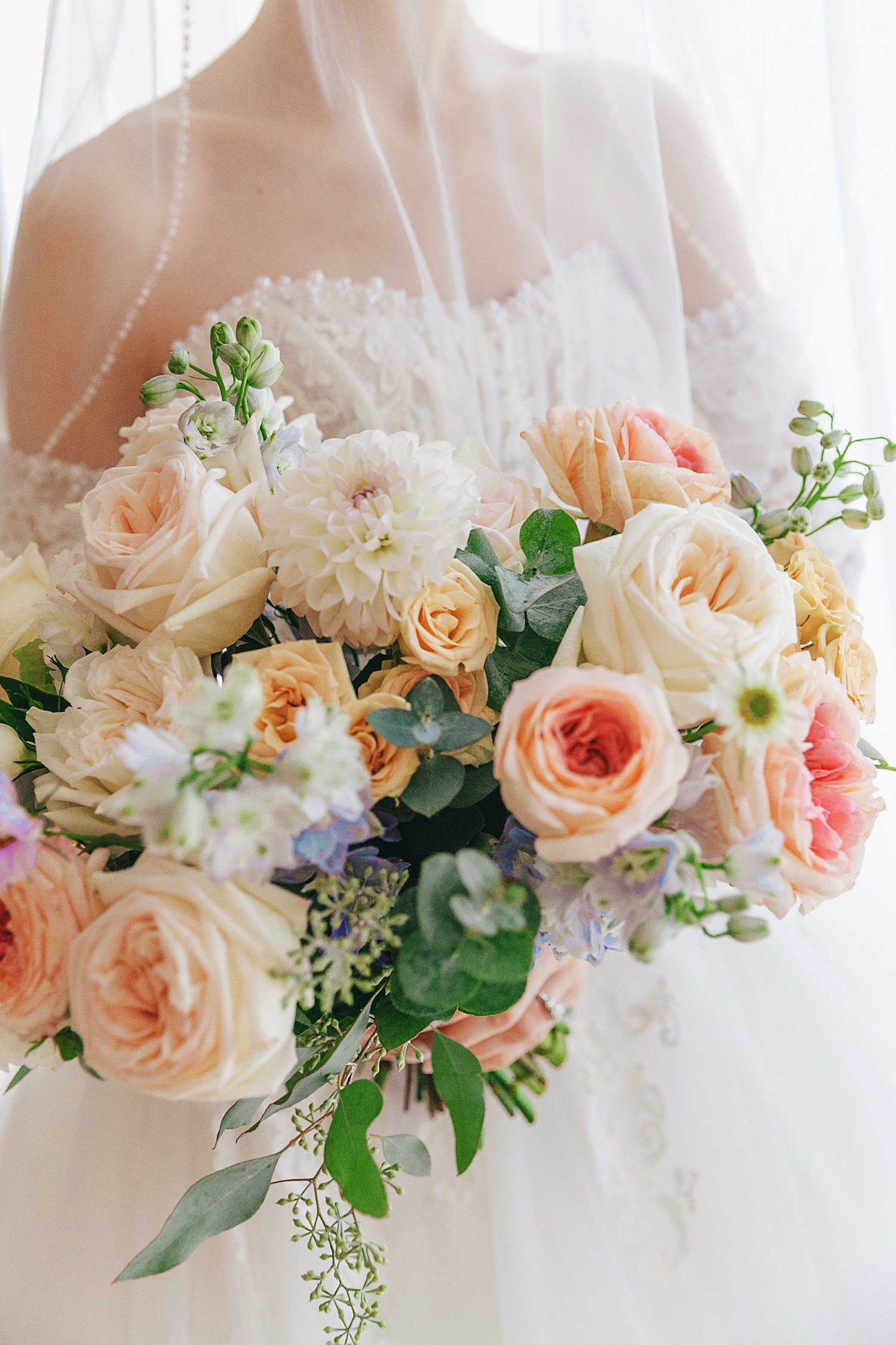 A vibrant bouque of bridal flowers Wakefield Mill weddings