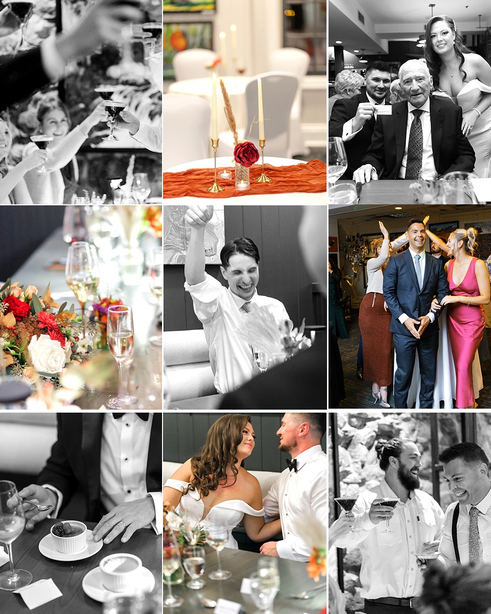 Cozy dinner reception at Wakefield Mill