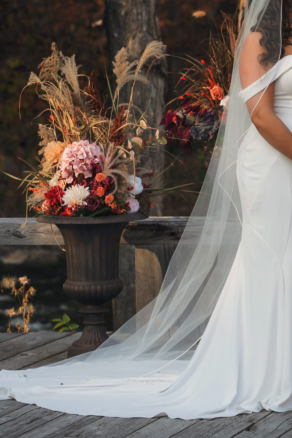 Guests watching intimate outdoor ceremony