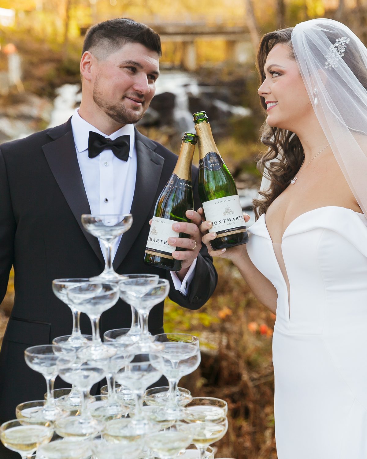 Guests cheering during champagne toast