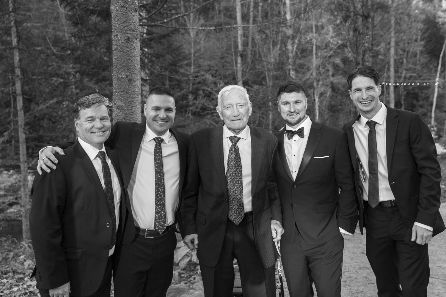 Guests cheering during champagne toast