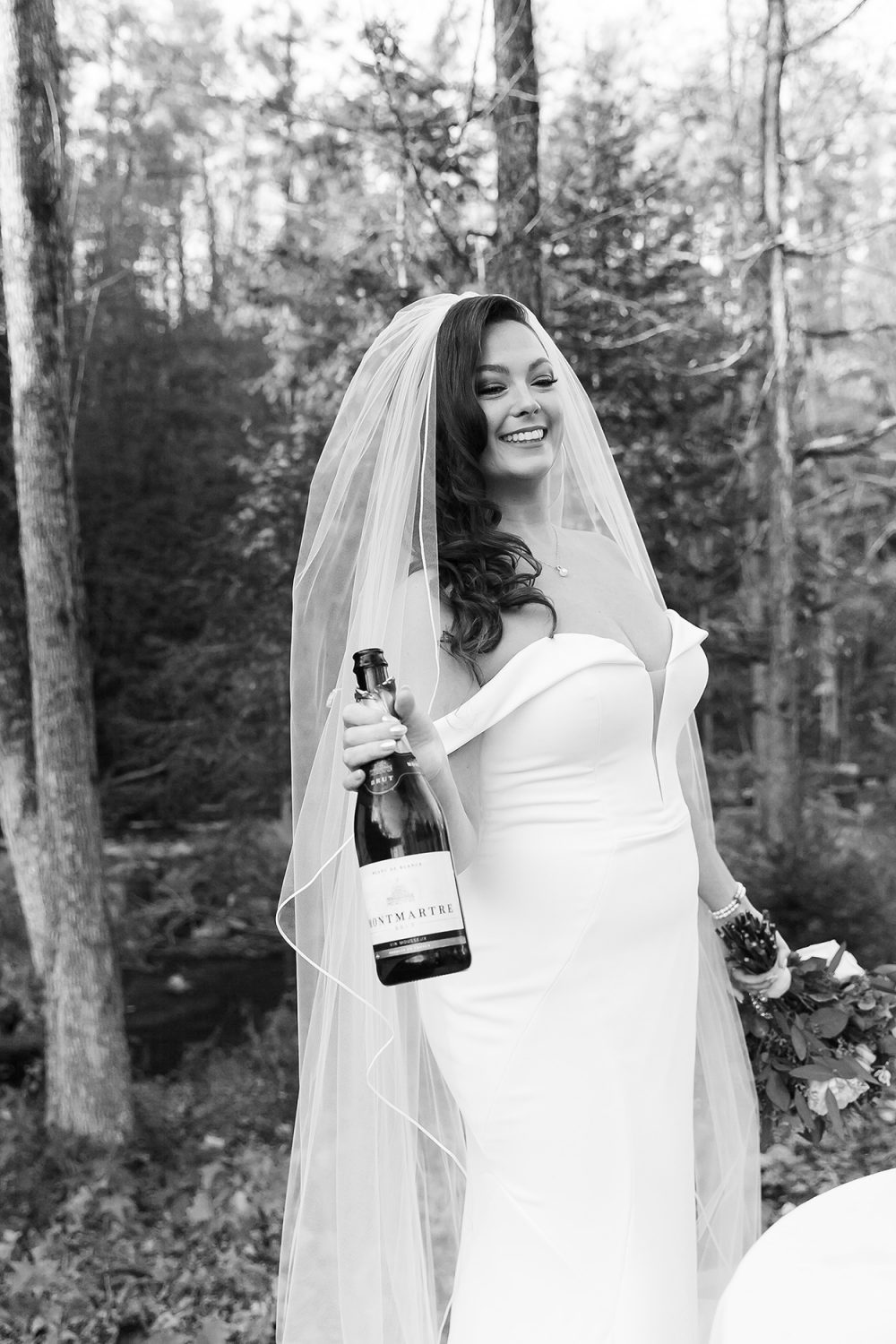 Guests cheering during champagne toast