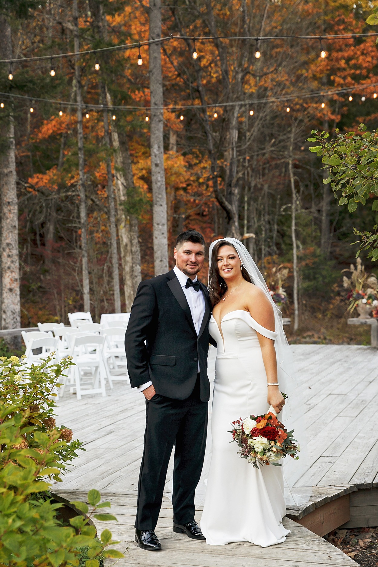 Wedding couple after the ceremony at Wakefield Mill Moulin