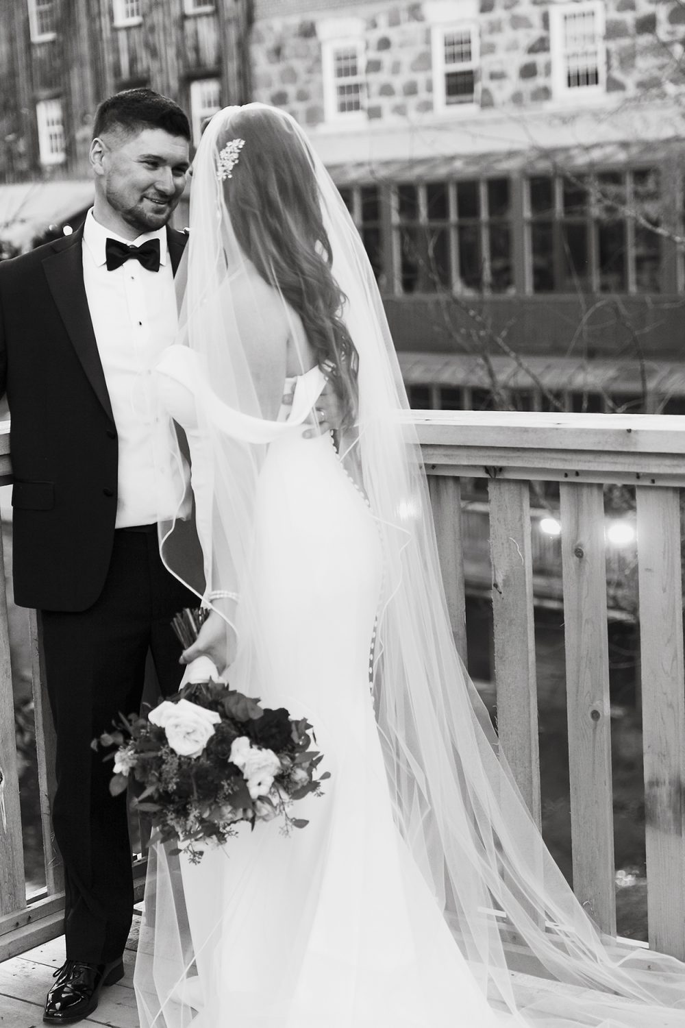 Natural fall wedding portrait in Wakefield