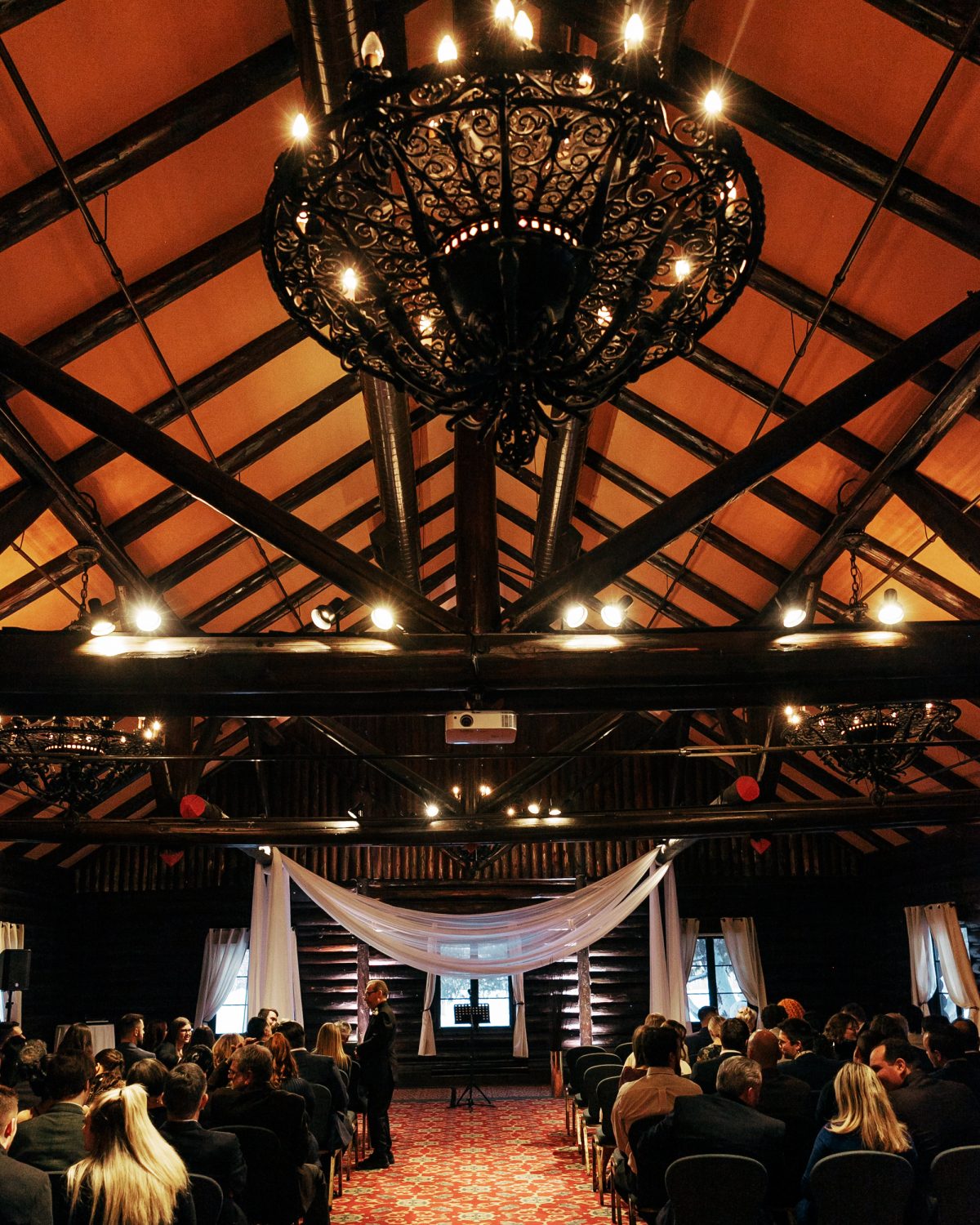 Winter wedding ceremony Heritage Building Montebello
