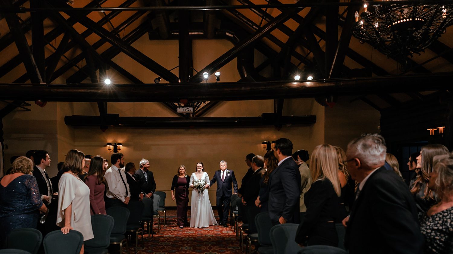 Winter wedding ceremony Heritage Building Montebello
