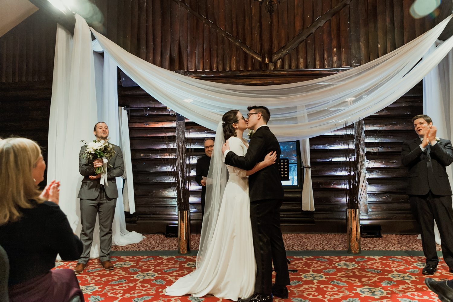 Winter ceremony at Heritage Room of Le CHateau Montebello