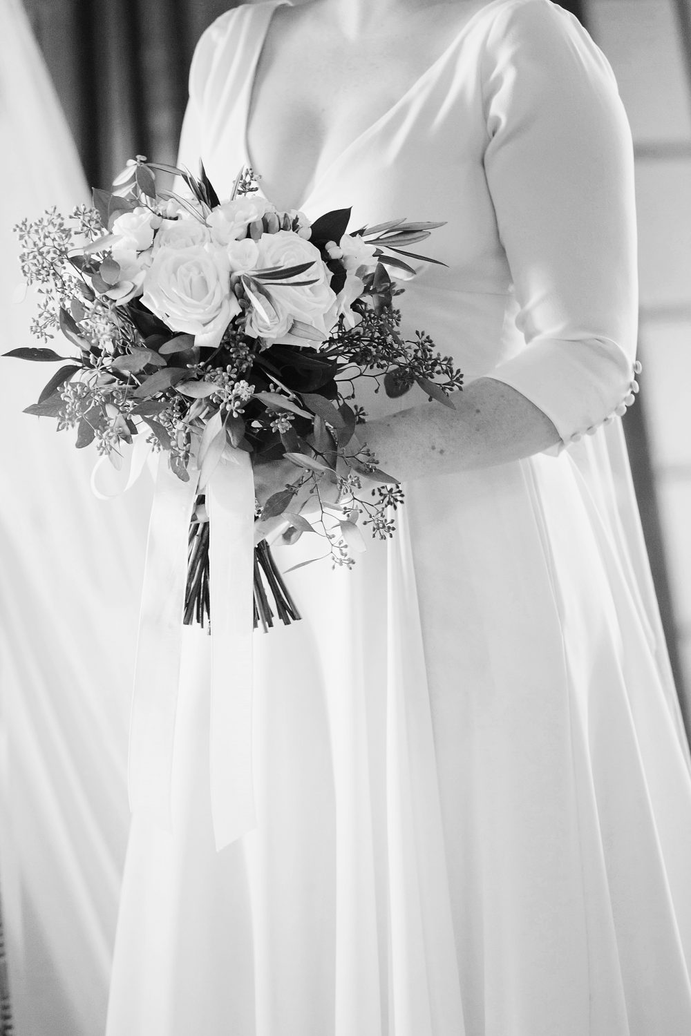 editorial photo of bride with flower