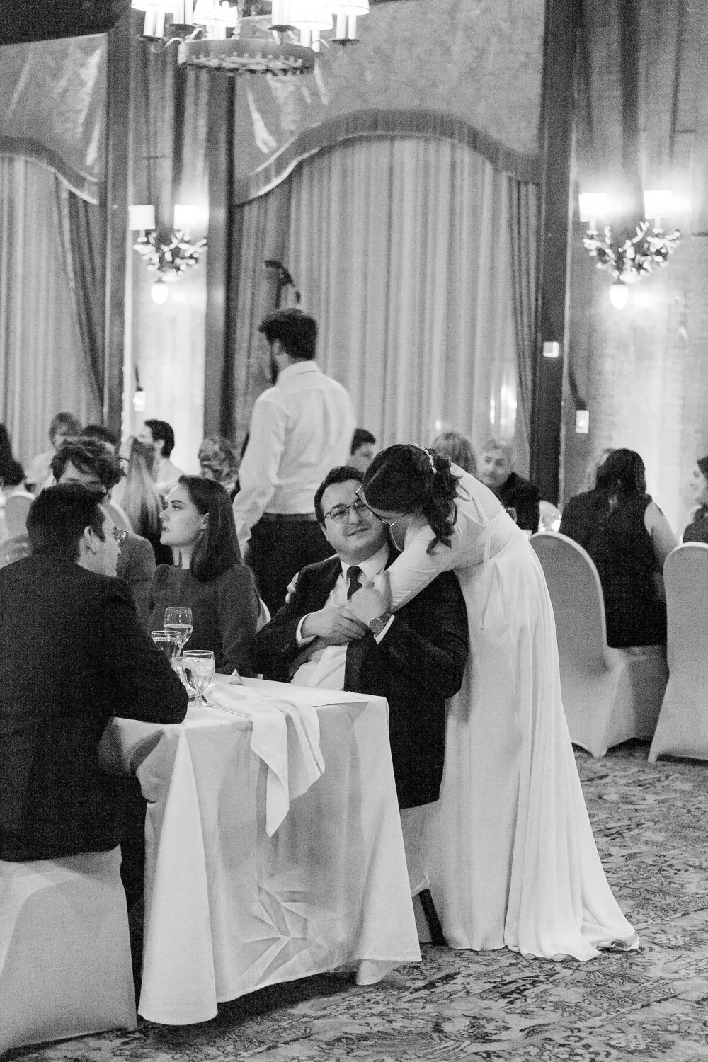 Winter wedding reception Canada Room Chateau Montebello