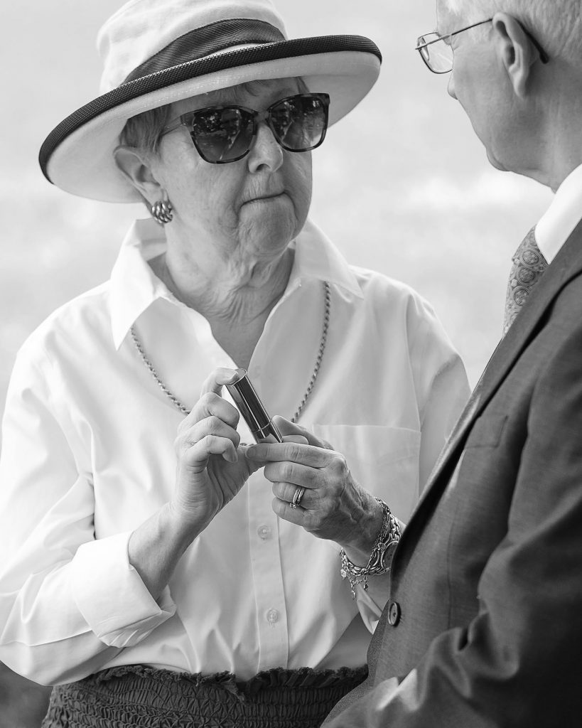 GUest arriving to a micro wedding ceremony at the Ottawa Arboretum